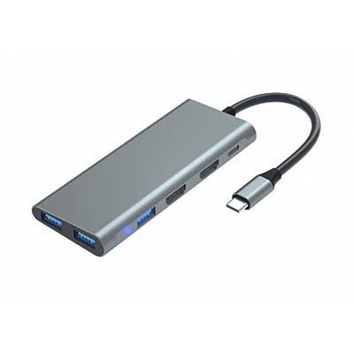 T608 TYPE-C TO PD+HDMI*2+USB3.0*3