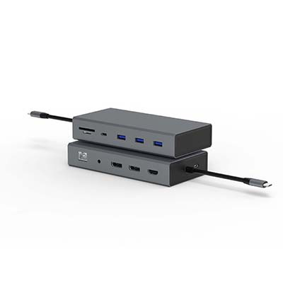 T1202 TYPE-C TO PD+SD/TF+USB3.0*3+RJ45+HDMI+DP+USB-C*2+耳机3.5mm