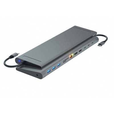 T1201 TYPE-C TO PD+SD/TF+USB3.0*3+RJ45+HDMI+DP+USB-C*2+耳机3.5mm